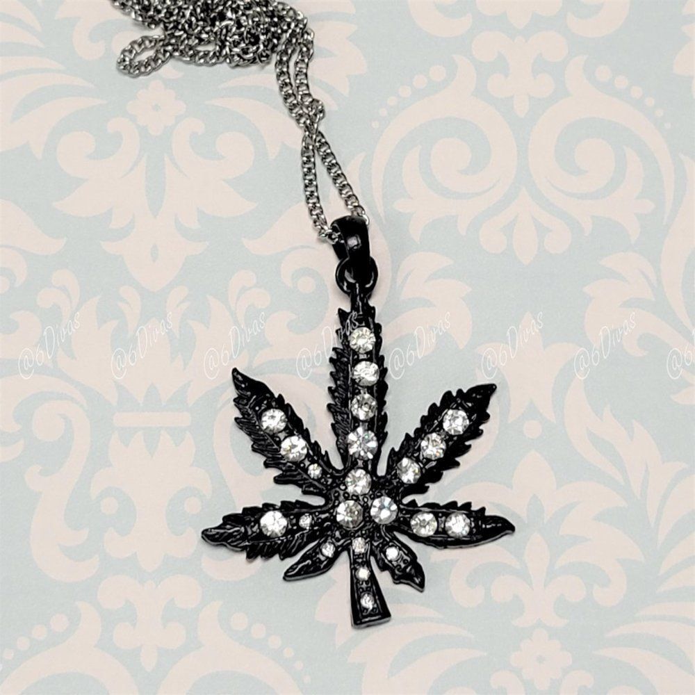 Weed Pendant or Maple Leaf Pendant Charm Necklace